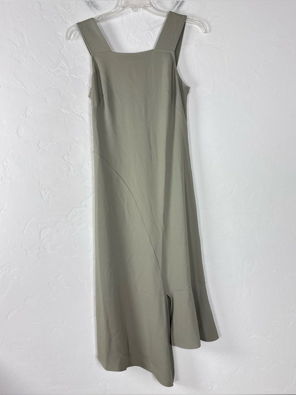 Luxely Maxi Dress Square Neck Asymmetrical Light Green Overland Trek Bridesmaid